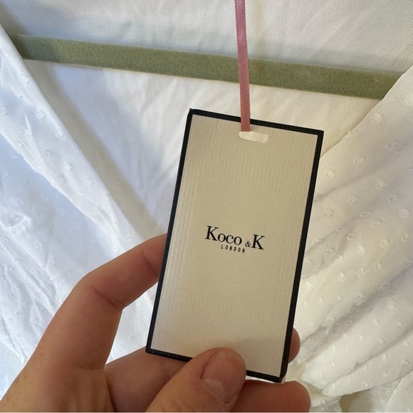 NWT Koco & K white polka dot wrap dress - Picture 9 of 9